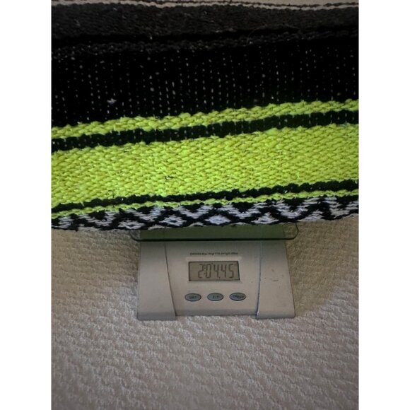 Blanket Falsa Mexicana Neon Yellow Black Striped 72"x48" Yoga Beach Throw NEW - Picture 8 of 9